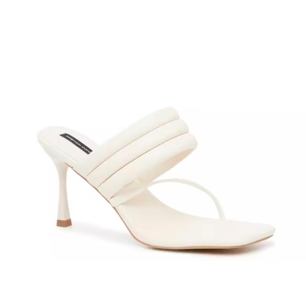 Women's French Connection Valerie‎ Sandal Off White size 8.5 NIB heel puff look